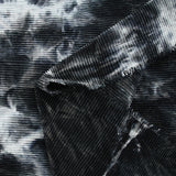 White and anthracite tie & dye pleated knit