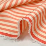 6mm peach and off-white striped woven-dyed viscose satin
