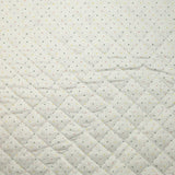 Double-sided quilted cotton polka dots and hearts white background per meter