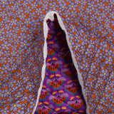Coton matelassé double face Talia fleurs violet et brique au mètre
