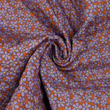 Coton matelassé double face Talia fleurs violet et brique au mètre