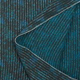 Lurex gasa seda pato rayas flores azul fondo antracita