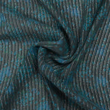 Lurex gasa seda pato rayas flores azul fondo antracita