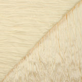 Ivory crinkle-effect pleated polyester satin