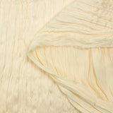 Ivory crinkle-effect pleated polyester satin