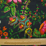Doublure jacquard viscose imprimé Beverly Hills fond noir