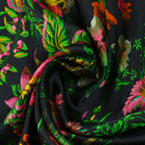 Doublure jacquard viscose imprimé Beverly Hills fond noir