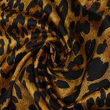 Doublure jacquard viscose imprimé léopard fond mordoré