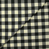 Tissu tailleur laine vichy noir et écru