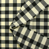 Tissu tailleur laine vichy noir et écru