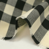 Tissu tailleur laine vichy noir et écru