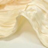 Ivory crinkle-effect pleated polyester satin