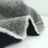 Navy double-faced ecru wool blend