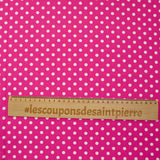 Coton imprimé pois 6mm fuchsia