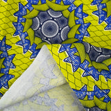Zwolle azul estampado étnico algodón amarillo