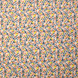 Double-sided quilted cotton Mayla salmon flowers white background per meter