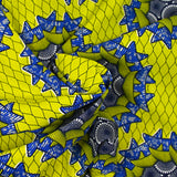 Zwolle azul estampado étnico algodón amarillo