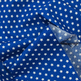 Star printed cotton 1cm electric blue