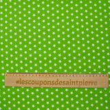 Star printed cotton 1cm pistachio green