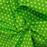 Star printed cotton 1cm pistachio green