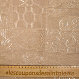 Maille dentelle effet crochet polycoton carré en macramé beige