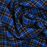 100% wool tartan cheesecloth blue background