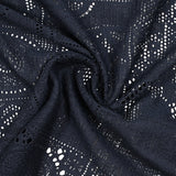 Square polycotton crochet effect lace knit in midnight blue macramé