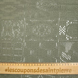 Maille dentelle effet crochet polycoton carré en macramé sauge