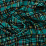 Étamine de 100% laine tartan fond vert