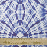 Jersey imprimé tie & dye bleu fond indigo
