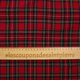 100% wool tartan cheesecloth red background