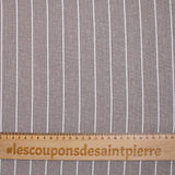 Lin viscose imprimé rayé fond taupe