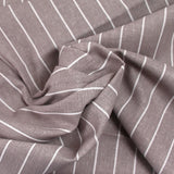 Lin viscose imprimé rayé fond taupe