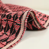 Tweed polycoton corail fond noir