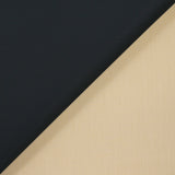Sergé de coton bleu nuit contrecollé beige