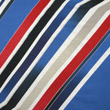 Jersey de viscose imprimé diagonales et paillettes fond bleu