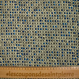 Jersey de coton fin imprimé sous un regard bleu fond écru