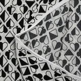 Maille crêpe imprimée jeu de cartes fond blanc