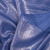 Twill de polyester lamé argent fond bleu