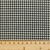 Tejido de traje mini vichy blanco roto y negro de lana y mohair