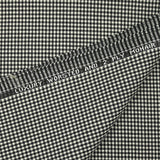 Tejido de traje mini vichy blanco roto y negro de lana y mohair