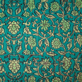 Velours matelassé double face block print et abstrait turquoise au mètre