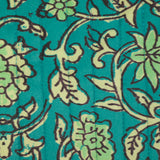 Velours matelassé double face block print et abstrait turquoise au mètre