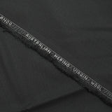 Black Bergamo twill wool blend suit fabric