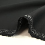 Black Bergamo twill wool blend suit fabric