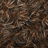 Twill de viscose imprimé nature abstraite marron fond noir