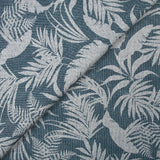 Crepé de viscosa con estampado de follaje puntillismo en azul denim