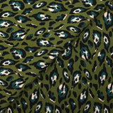 Twill de viscose imprimé léopard graou fond kaki