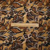 Twill de viscose imprimé nature en peinture marron fond camel