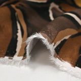 Twill de viscose imprimé nature en peinture marron fond camel